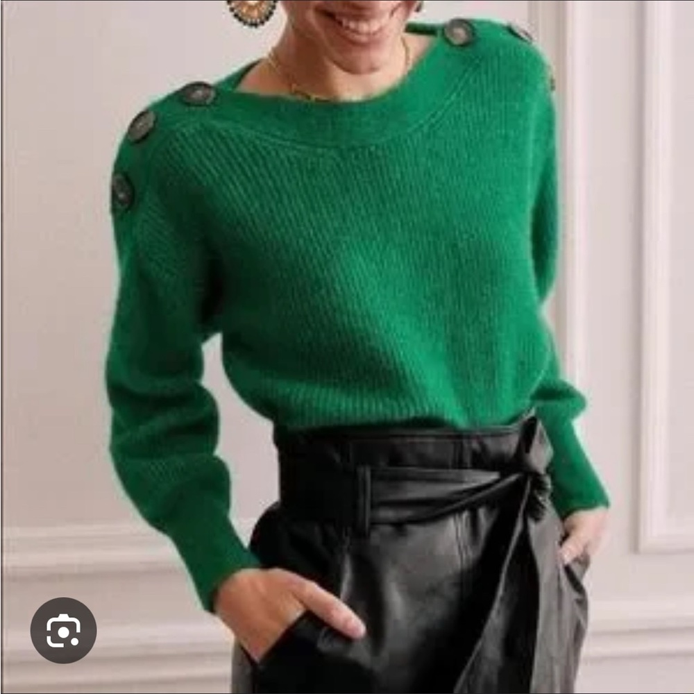 Sezane Victor jumper in size small, color vert vif (Green)